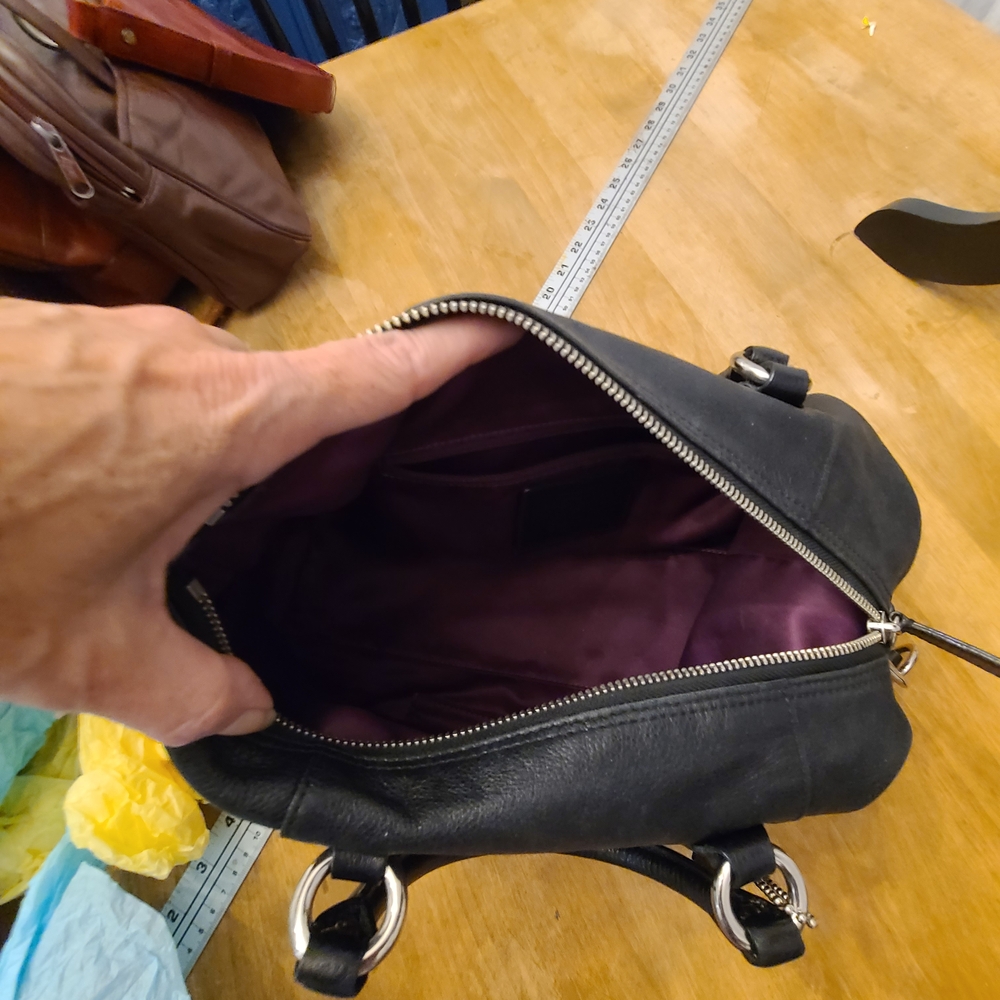 Coach Black Leather Satchel Bag - Picture 6 of 7